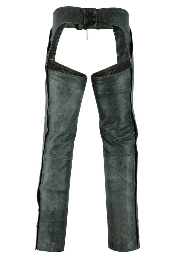 Blaze Bound Unisex Genuine Leather Motorcycle Chaps