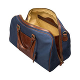 Canvas and leather weekender travel bag handcrafted by SOVR Leather