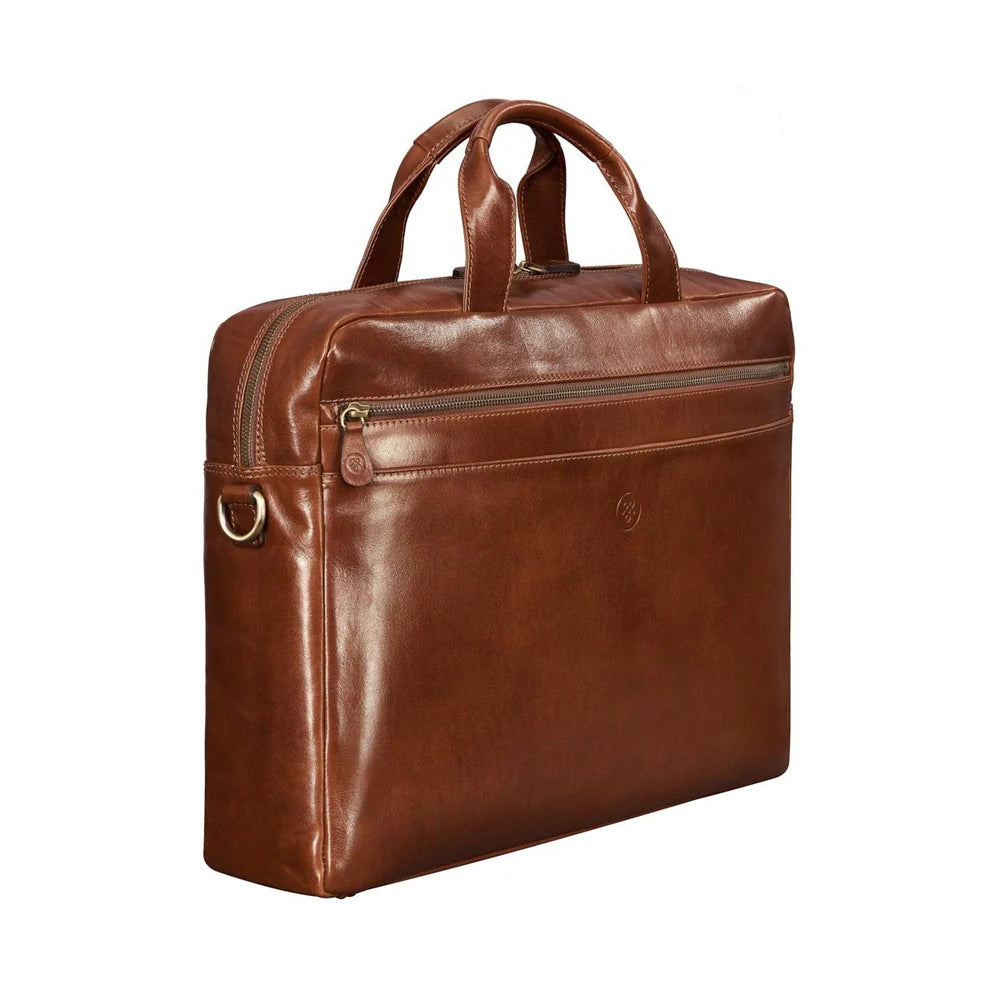 Men's classic leather briefcase handcrafted by SOVR Leather