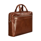 Men's classic leather briefcase handcrafted by SOVR Leather