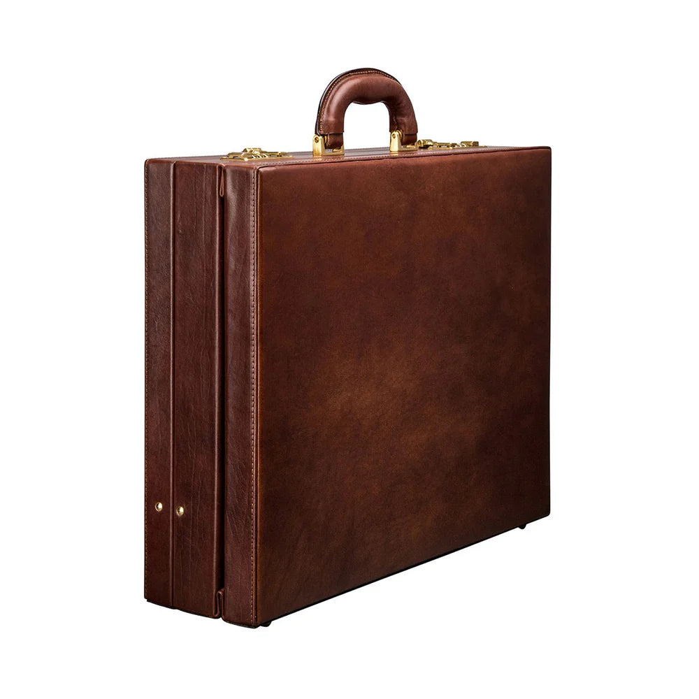 Men's executive leather attaché briefcase handcrafted by SOVR Leather