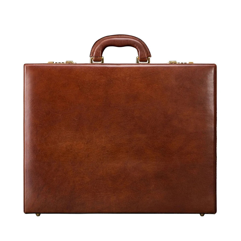 Men's executive leather attaché briefcase handcrafted by SOVR Leather
