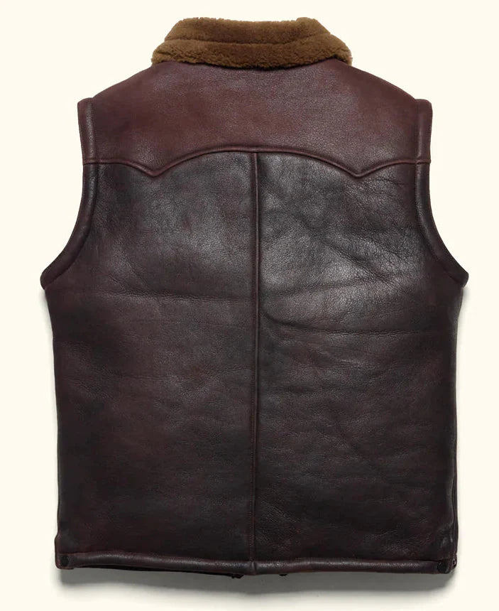 Men’s Shearling Leather Vest – Turkish Sheepskin Western Vest