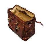 Luxury leather Gladstone travel bag handcrafted by SOVR Leather