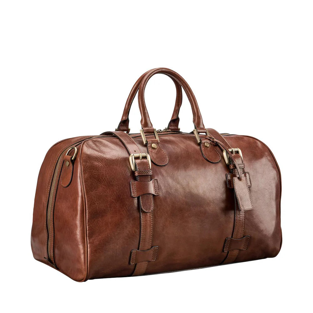 Men's leather overnight bag handcrafted by SOVR Leather