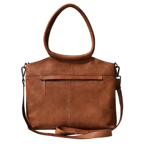 Women's designer leather tote and crossbody bag with laser-cut detail by SOVR Leather
