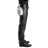 Rraiden Men's Black Leather Motorcycle Chaps