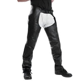Rraiden Men's Black Leather Motorcycle Chaps