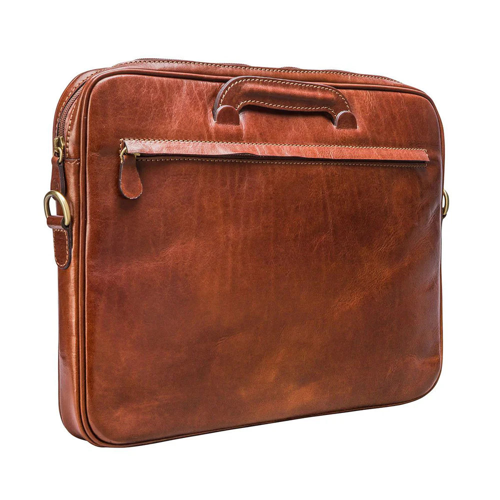 Men's leather portfolio briefcase handcrafted by SOVR Leather