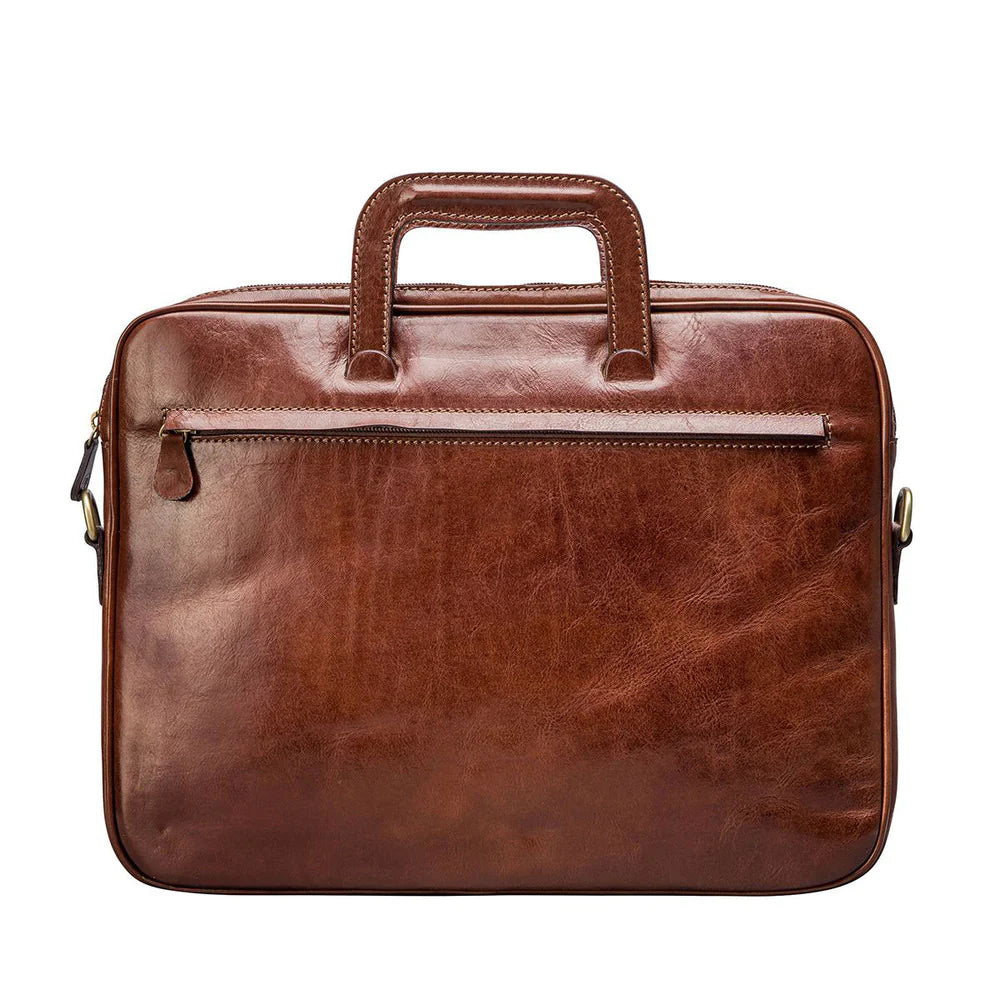 Men's leather portfolio briefcase handcrafted by SOVR Leather