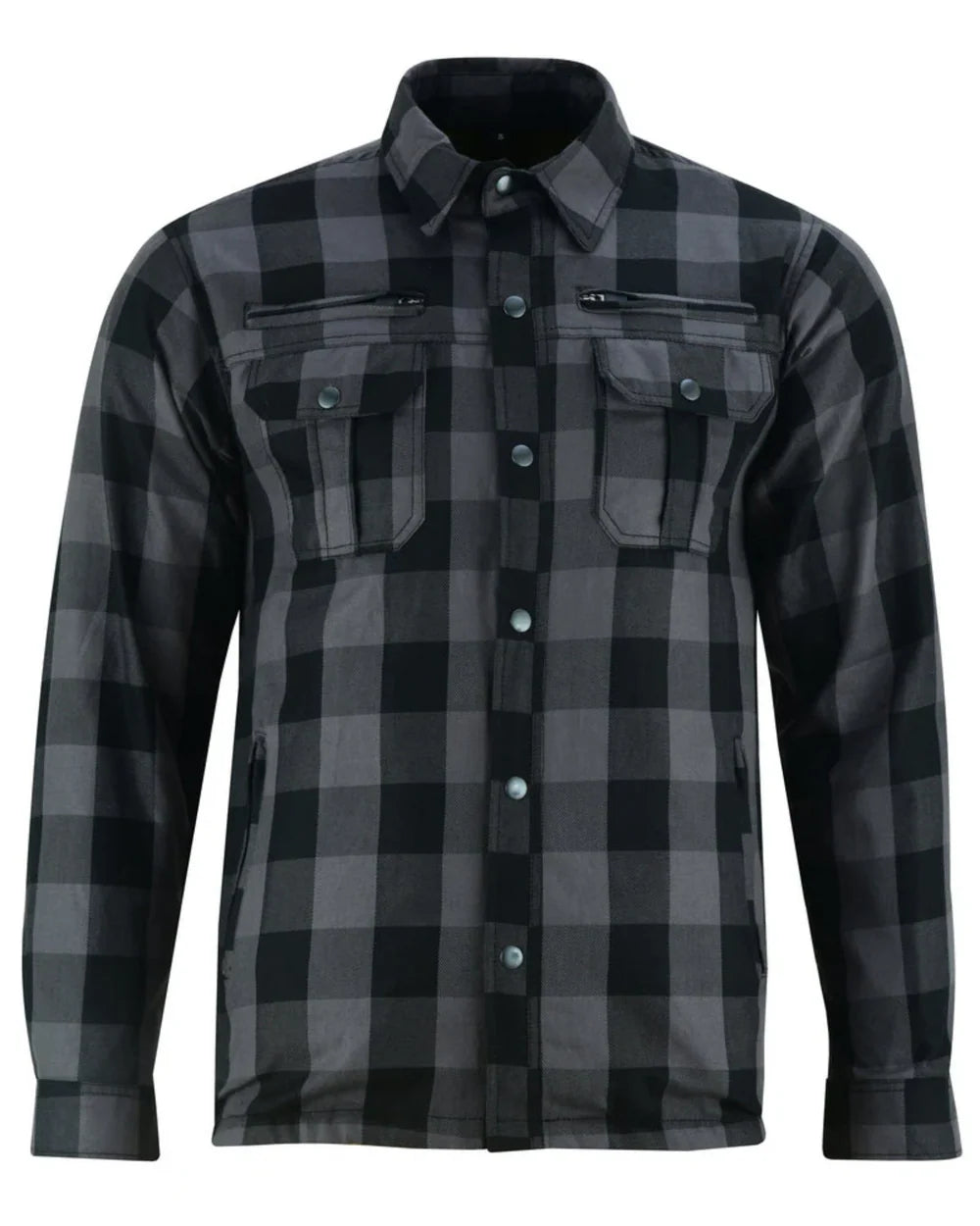 Men's Long Sleeve Motorcycle Flannel Shirt