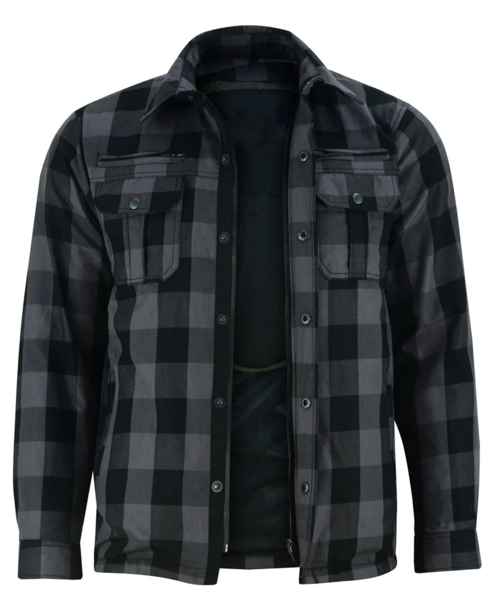Men's Long Sleeve Motorcycle Flannel Shirt