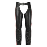 Midnight Men's Black Leather Motorcycle Chaps