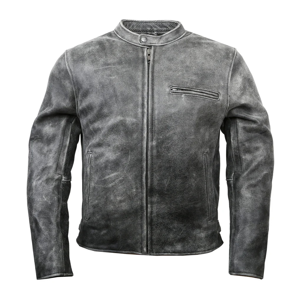 Men’s Black Full Grain Leather Motorcycle Jacket