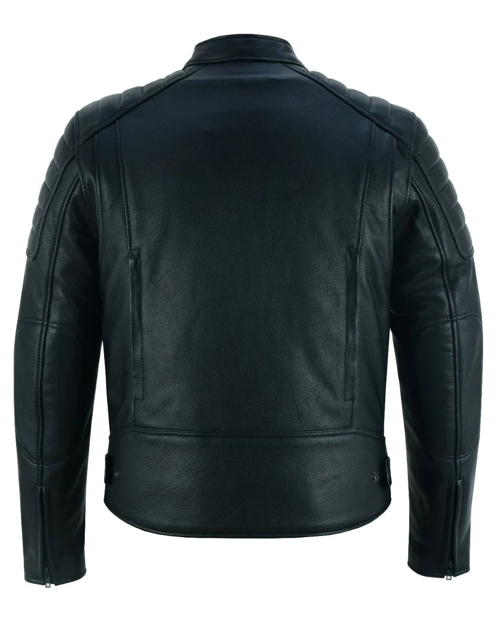 Men’s Leather Motorcycle Jacket All-Season Riding Jacket with Ventilation
