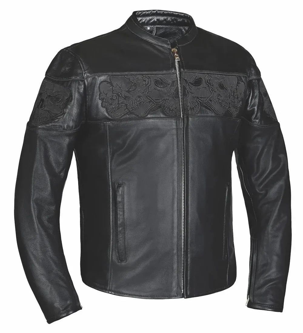 Phantom Men's Premium Genuine Leather Biker Jacket