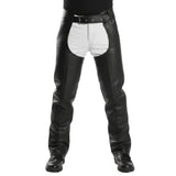 Rraiden Men's Black Leather Motorcycle Chaps
