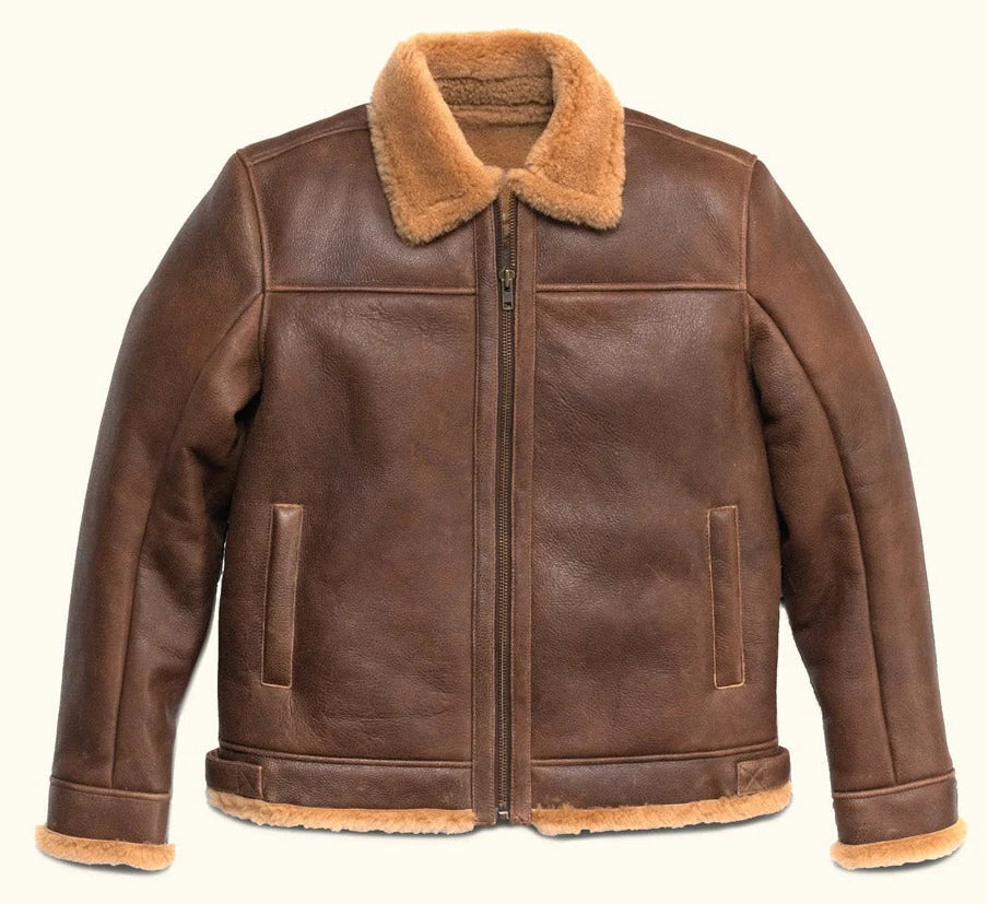 Shearling Genuine Leather Bomber Jacket