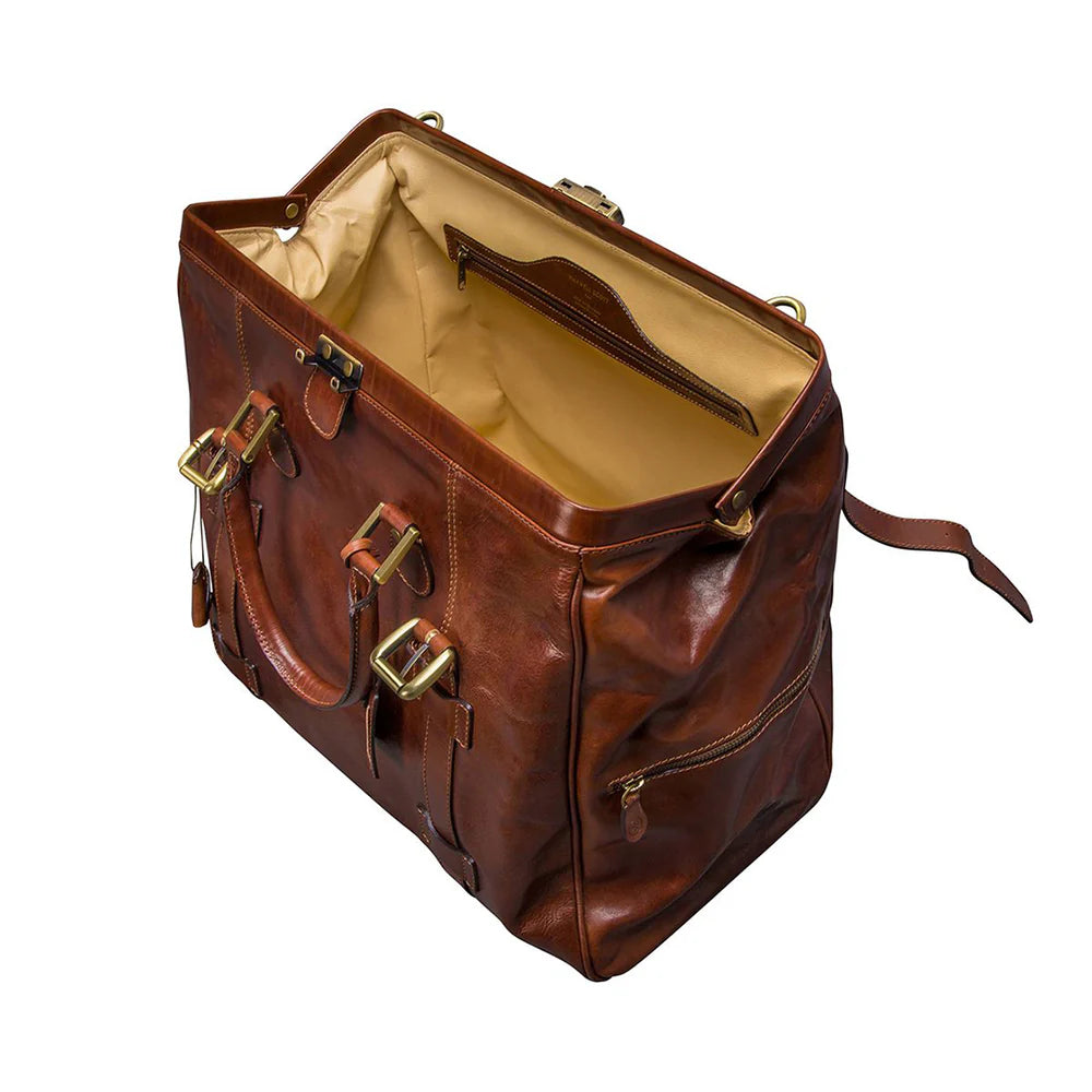 The Journey Handmade Large Genuine Leather Gladstone Bag