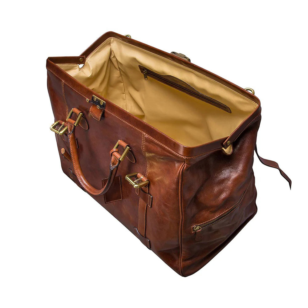 The Titan Handmade Genuine Leather Gladstone Bag
