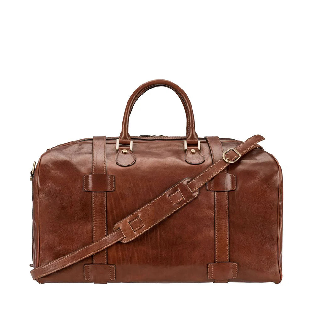 Men's vintage leather travel bag handcrafted by SOVR Leather