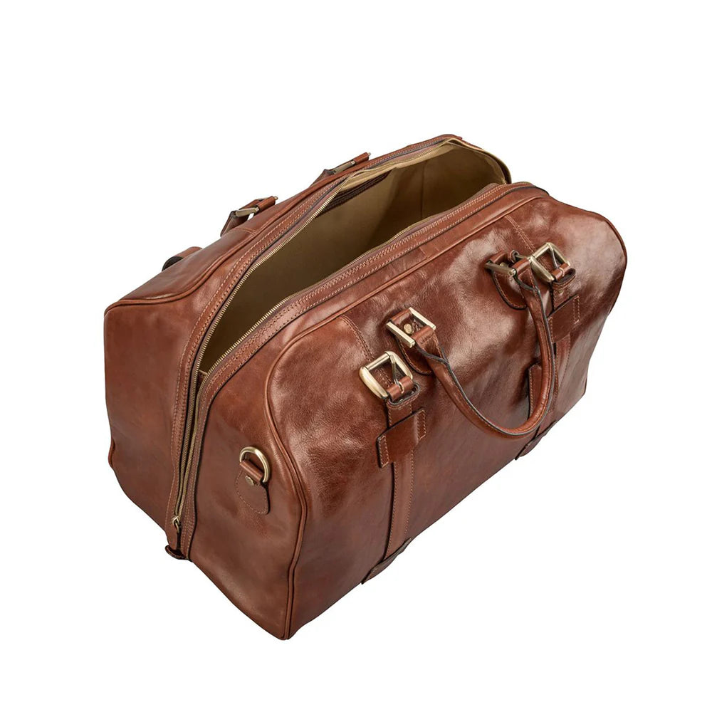 Men's vintage leather travel bag handcrafted by SOVR Leather