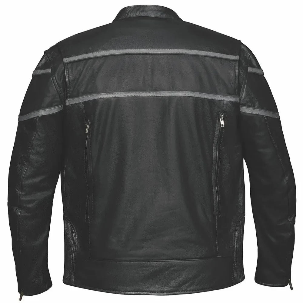 Viper Men's Premium Genuine Leather Biker Jacket