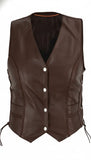 Women's Braided Genuine Leather Motorcycle Vest