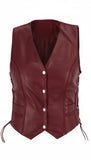 Women's Braided Genuine Leather Motorcycle Vest