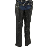 Women's studded leather pants handcrafted by SOVR Leather