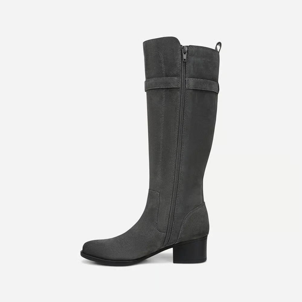 Women's Wide Calf Knee-High Genuine Leather Western Riding Boots