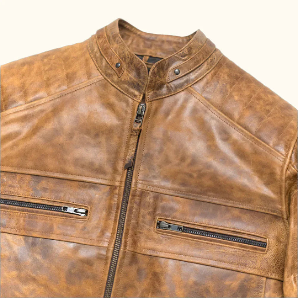 Leather Jacket – Brown Motorcycle Jacket