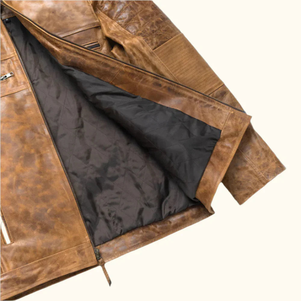 Leather Jacket – Brown Motorcycle Jacket