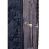 Brown Leather Motorcycle Jacket – All-Season Riding Jacket with Armor Pockets