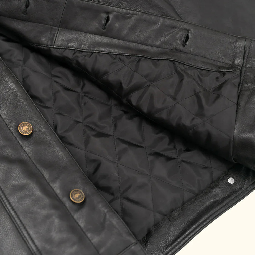 Black Leather Jacket – Full-Grain Goat Leather Men's Jacket