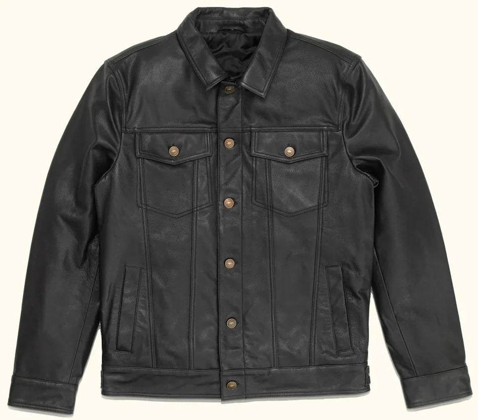 Black Leather Jacket – Full-Grain Goat Leather Men's Jacket