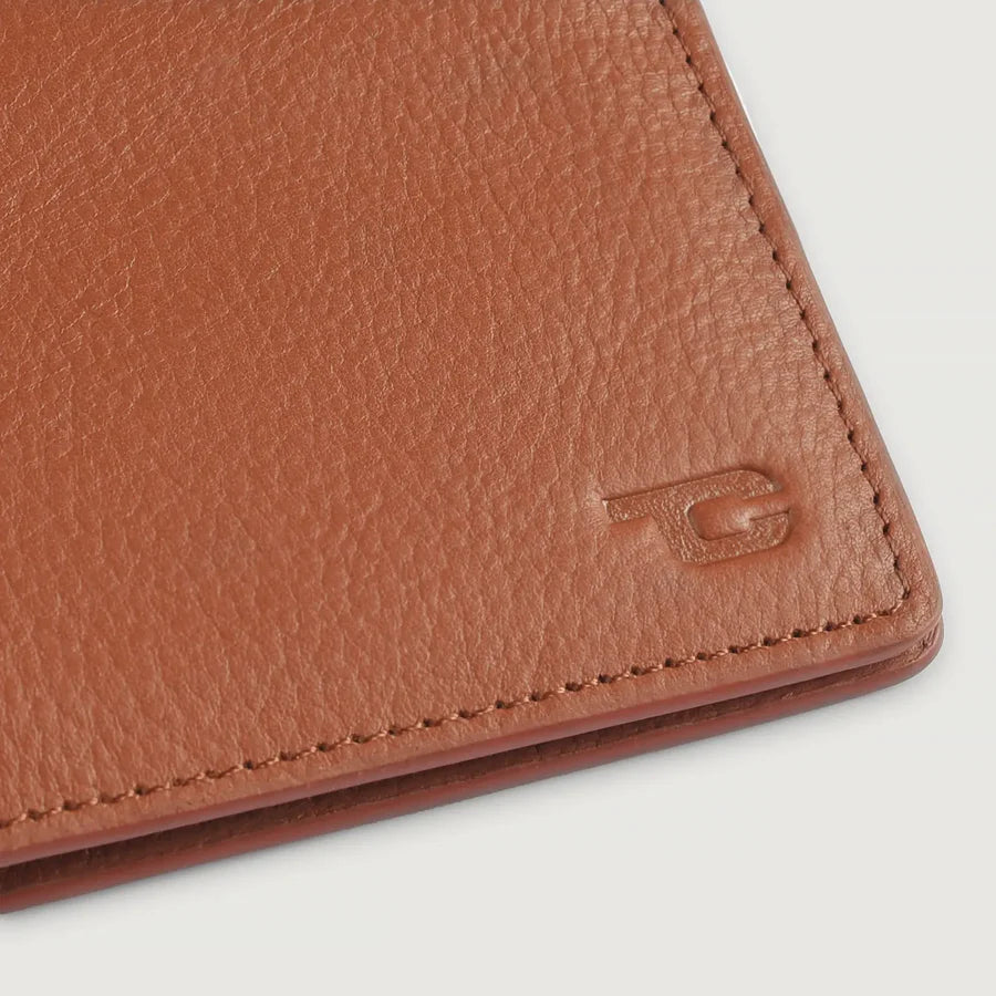 Close-up of premium textured genuine leather and fine stitching