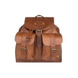 Men's Frontier vintage full-grain leather backpack front view