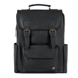 Men's Metro commuter full-grain leather laptop backpack front view