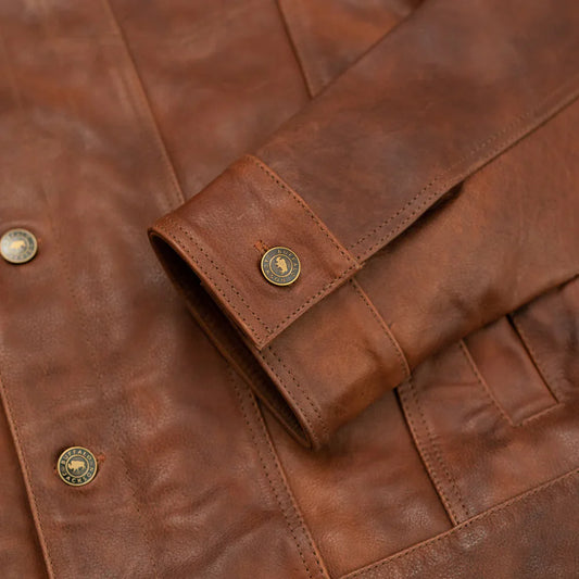 Men Leather Jacket – Full-Grain Denim-Inspired Jacket