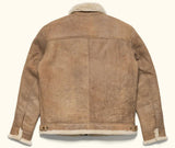 Back view of men's genuine leather aviator bomber jacket