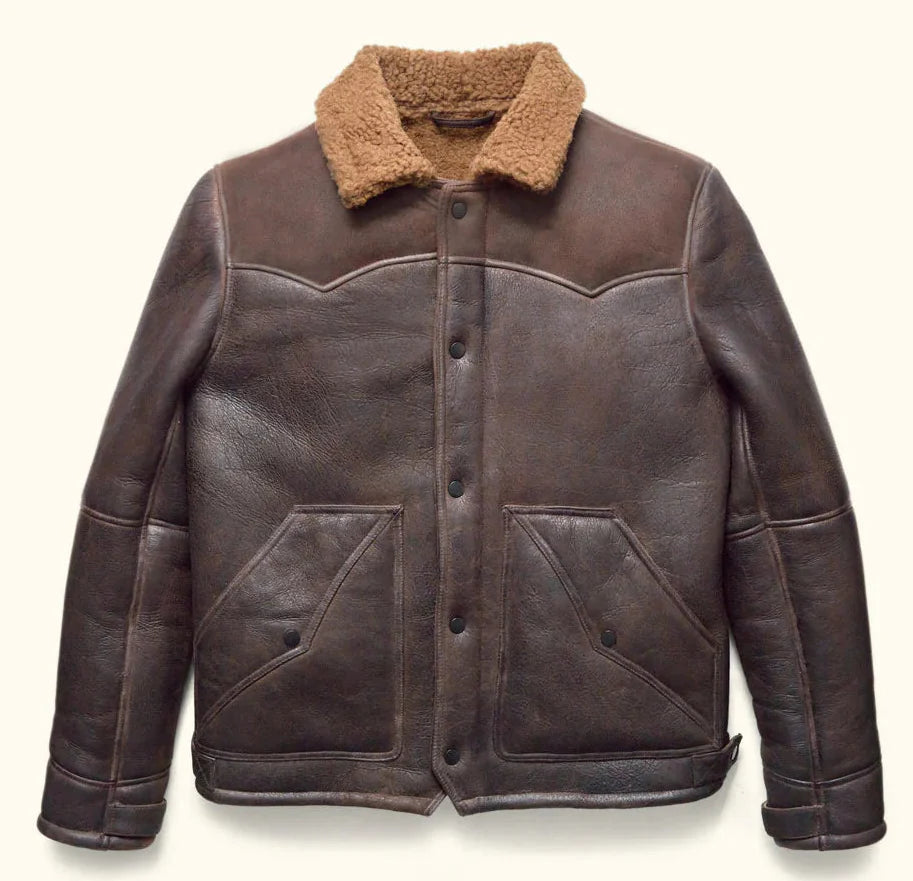 Men’s Shearling Leather Jacket – Sheepskin Cowboy