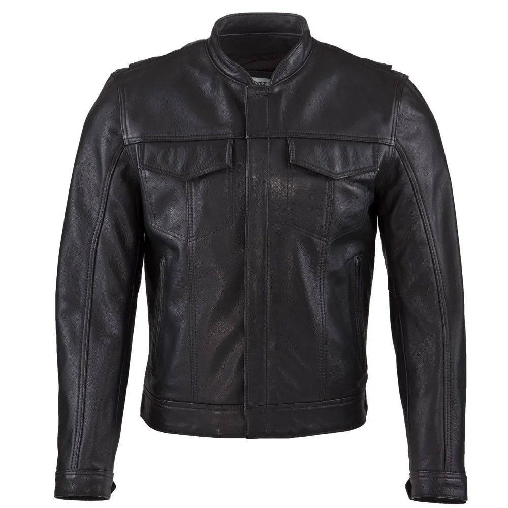 Men’s Leather Rebel Jacket – Leather Biker Jacket with Full-Grain Cowhide