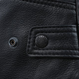 Men’s Leather Motorcycle Jacket All-Season Riding Jacket with Ventilation