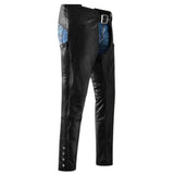 Alison Women's Black Leather Motorcycle Chaps