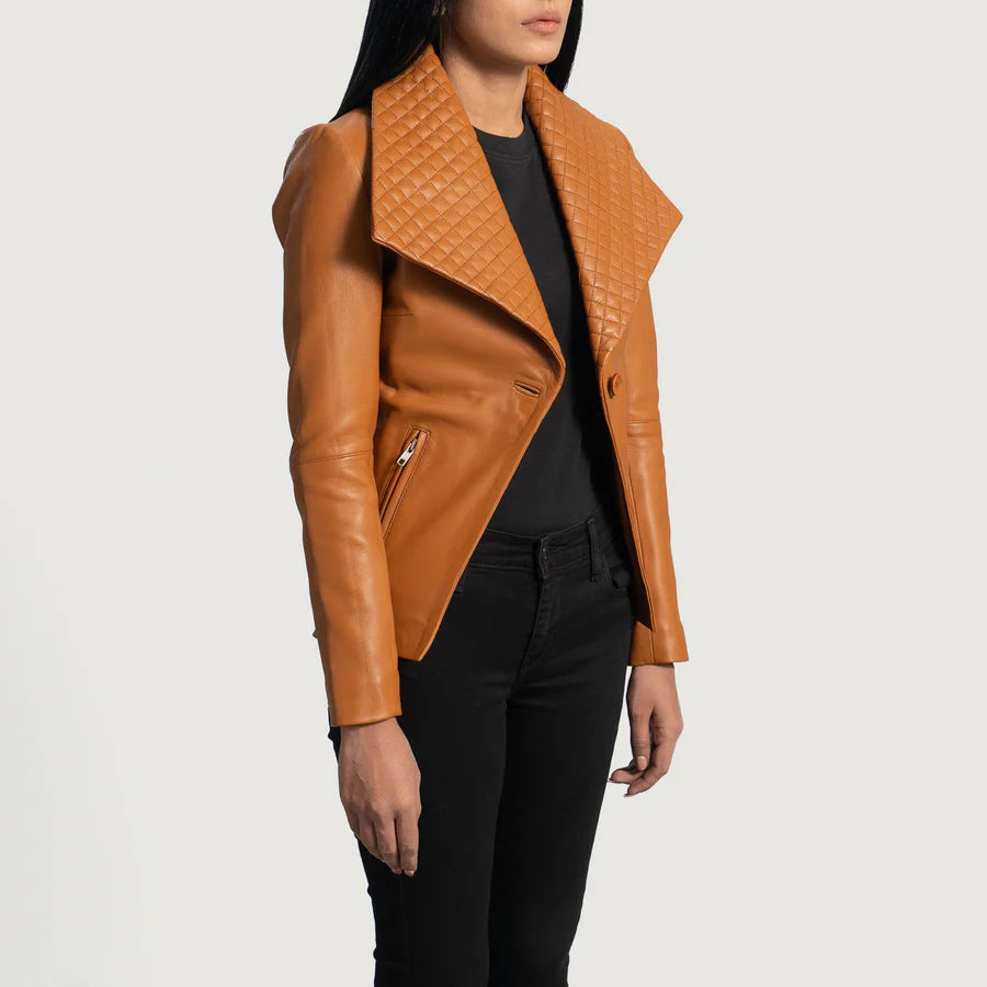 Close-up of premium genuine sheepskin leather texture and fine stitching