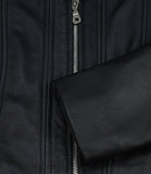 Women's Black Cropped Lambskin Harrington Jacket