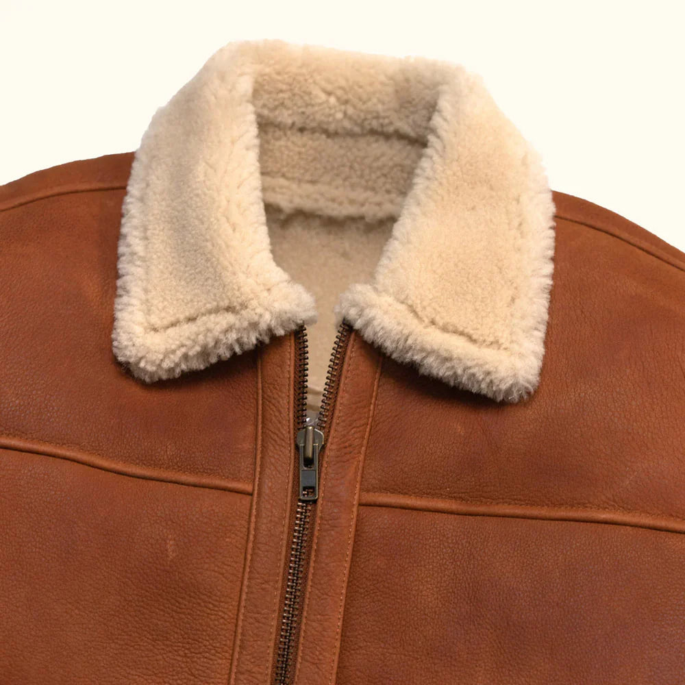 Shearling Leather Bomber Jacket – Men Fit