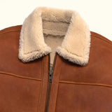Shearling Leather Bomber Jacket – Men Fit